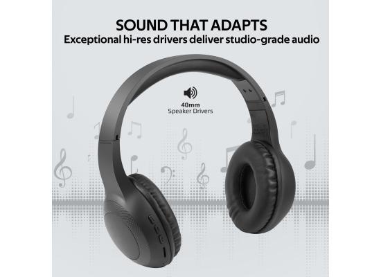 Promate LaBoca Headphone, Over-Ear Deep Bass Wireless Headphone with Long Paytime, Hi-Fi Sound